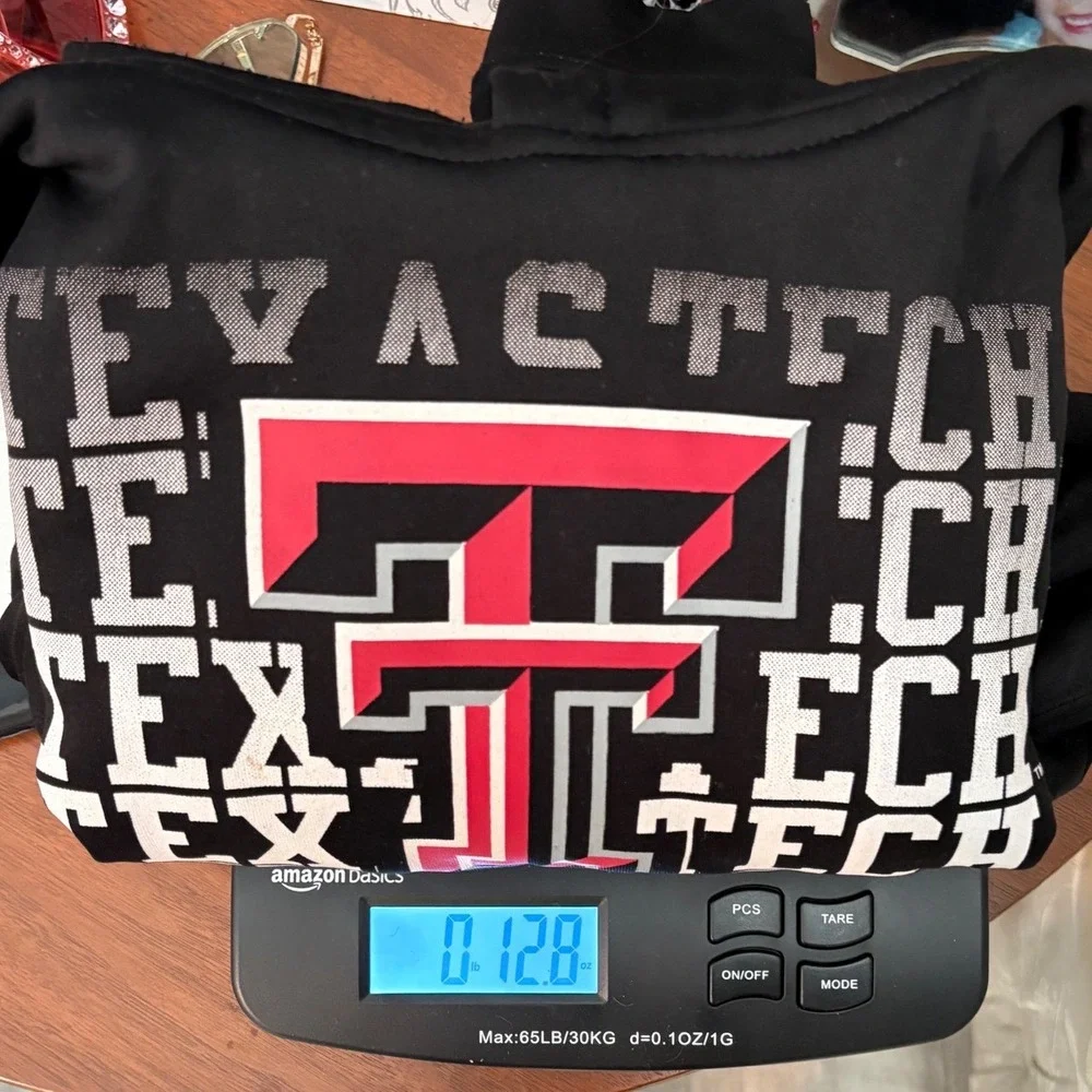 Texas Tech Red Raiders Youth Black Red Logo Hoodie Sweatshirt Kids M 12‎ 14